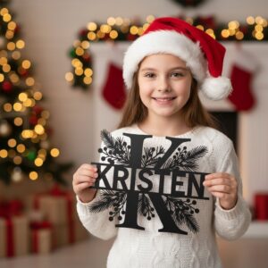 Christmas Monogram Metal CNC Sign Bundle, 9 Personalized