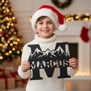 Christmas Monogram Metal CNC Sign Bundle, 9 Personalized