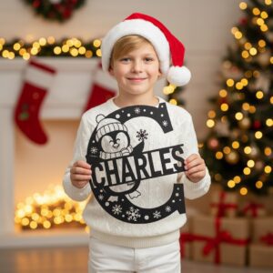 Christmas Monogram Metal CNC Sign Bundle, 9 Personalized