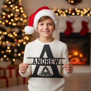 Christmas Monogram Metal Sign Bundle, Personalized Name Signs,