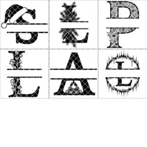 Christmas Monogram Metal Sign Bundle, Personalized Name Signs,