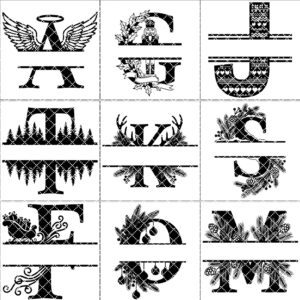 Christmas Monogram Metal Sign Set, 9 Personalized Names