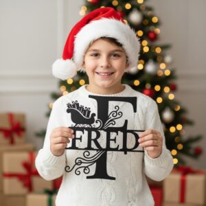 Christmas Monogram Metal Sign Set, 9 Personalized Names