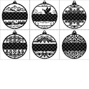 Christmas Ornament Bundle, 6 Laser Designs, Personalized Name