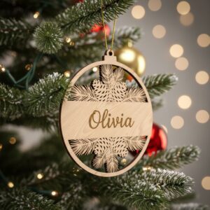Christmas Ornament Bundle, 6 Personalized Laser Files for
