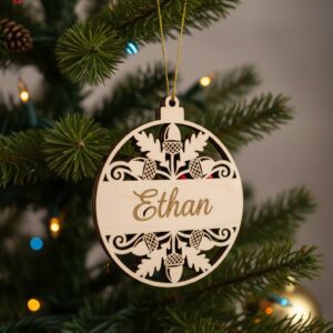 Christmas Ornament Bundle, 6 Personalized Wood Holiday Decor