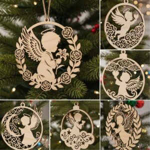 Christmas Ornament Bundle, Angel Laser File, 6 Adorable Baby Angel Designs