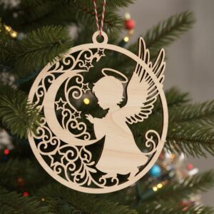 Christmas Ornament Bundle, Angel Laser File, 6 Adorable Baby Angel Designs