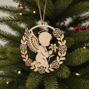 Christmas Ornament Bundle, Angel Laser File, 6 Adorable Baby Angel Designs