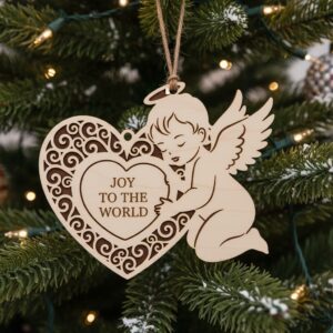 Christmas Ornament Laser Engraved Bundle, 6 Angel Designs,