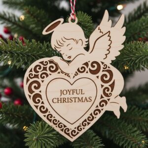 Christmas Ornament Laser Files Bundle, Angel Design Pack,