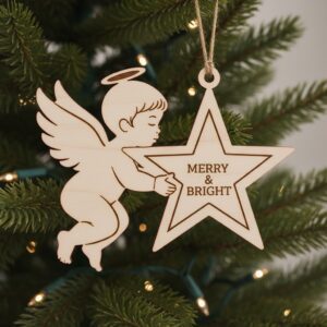 Christmas Ornament Laser Files Bundle, Angel Design Pack,