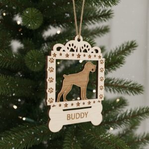 Christmas Ornament Standing Pointer Dog, Hunting Style, Digital