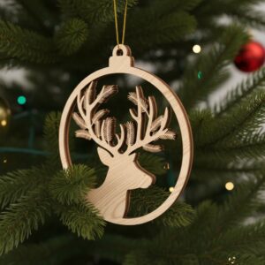 Christmas Ornaments Bundle, 6 Reindeer Designs, Xmas Holiday