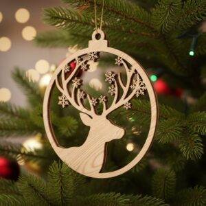 Christmas Ornaments Bundle, 6 Reindeer Designs, Xmas Holiday