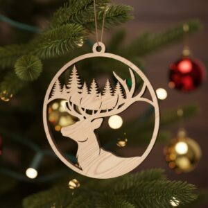 Christmas Ornaments Bundle, 6 Reindeer Designs, Xmas Holiday