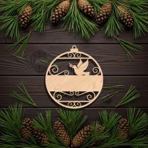 Christmas Personalized Dove Ornament, Peace Dove Design –