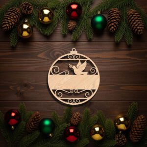 Christmas Personalized Dove Ornament, Peace Dove Design –