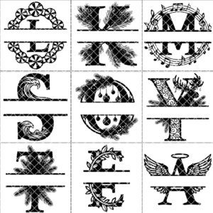 Christmas Personalized Engraved Monogram Metal Sign Bundle, 9