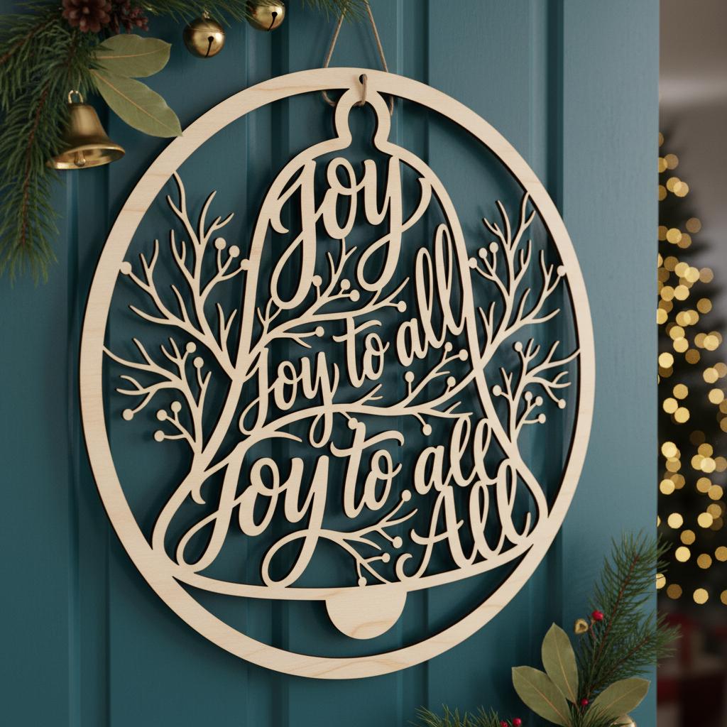 Christmas Sign Bundle, 6 Round Door Hanger Designs for Holiday Decor