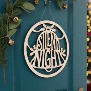 Christmas Sign Bundle, 6 Round Door Hanger Designs for Holiday Decor