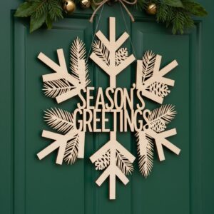 Christmas Sign Bundle, 6 Round Door Hanger Designs for Holiday Decor