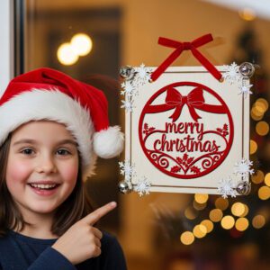 Christmas Wreath Door Hanger, Merry Holiday Round Front