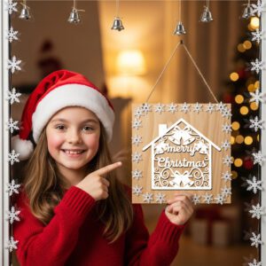 Festive Christmas Door Hanger, House Sign with Bells,