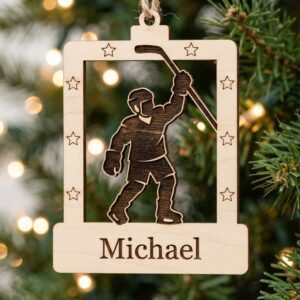 Hockey Ornament Bundle, 6 Custom Christmas Designs, Personalized