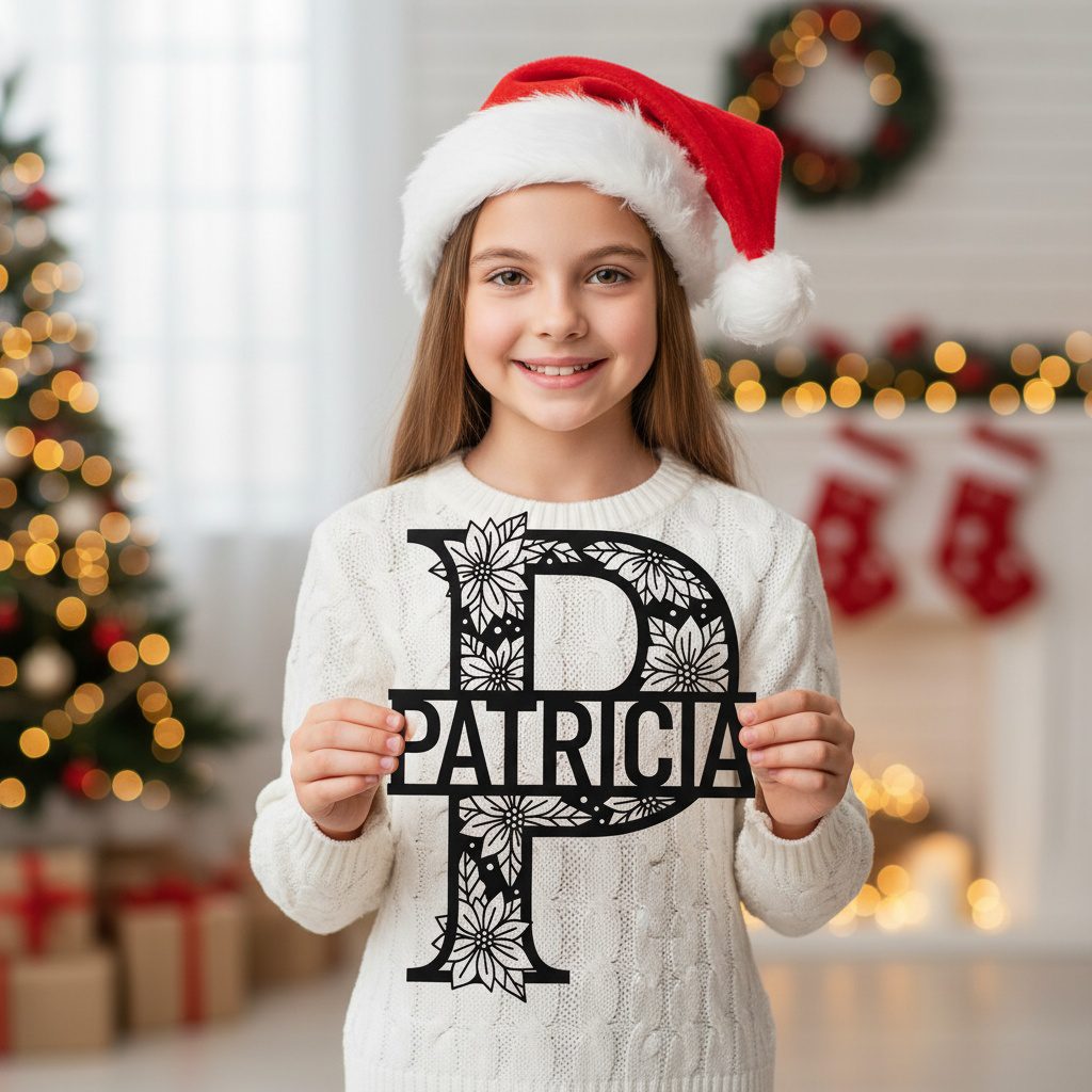 Laser Christmas Monogram Bundle, Personalized Name Sign, 9