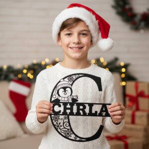 Laser Christmas Monogram Bundle, Personalized Name Sign, 9