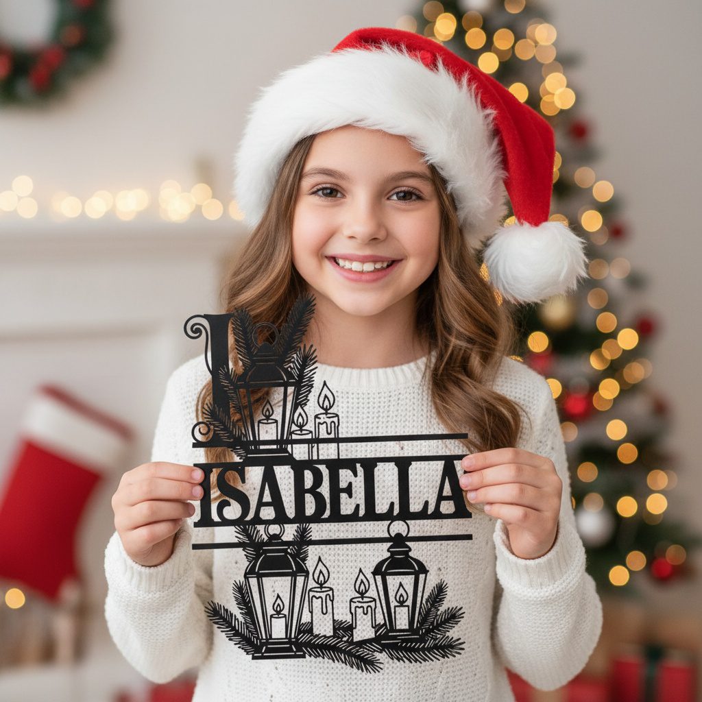 Laser Christmas Monogram Bundle, Personalized Name Sign, 9