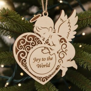 Laser Cut Ornaments Bundle, 6 Christmas Angel Designs,