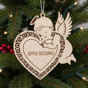 Laser Cut Ornaments Bundle, 6 Christmas Angel Designs,
