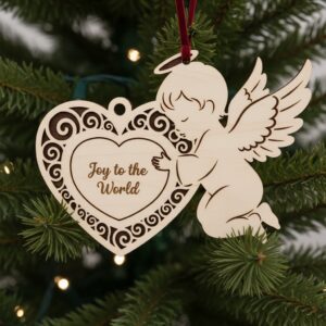 Laser Cut Ornaments Bundle, 6 Christmas Angel Designs,