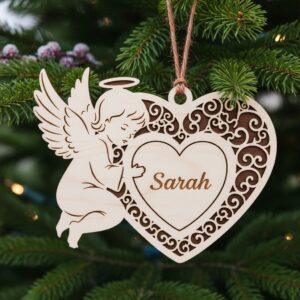 Laser Cut Ornaments Bundle, 6 Christmas Angel Designs,