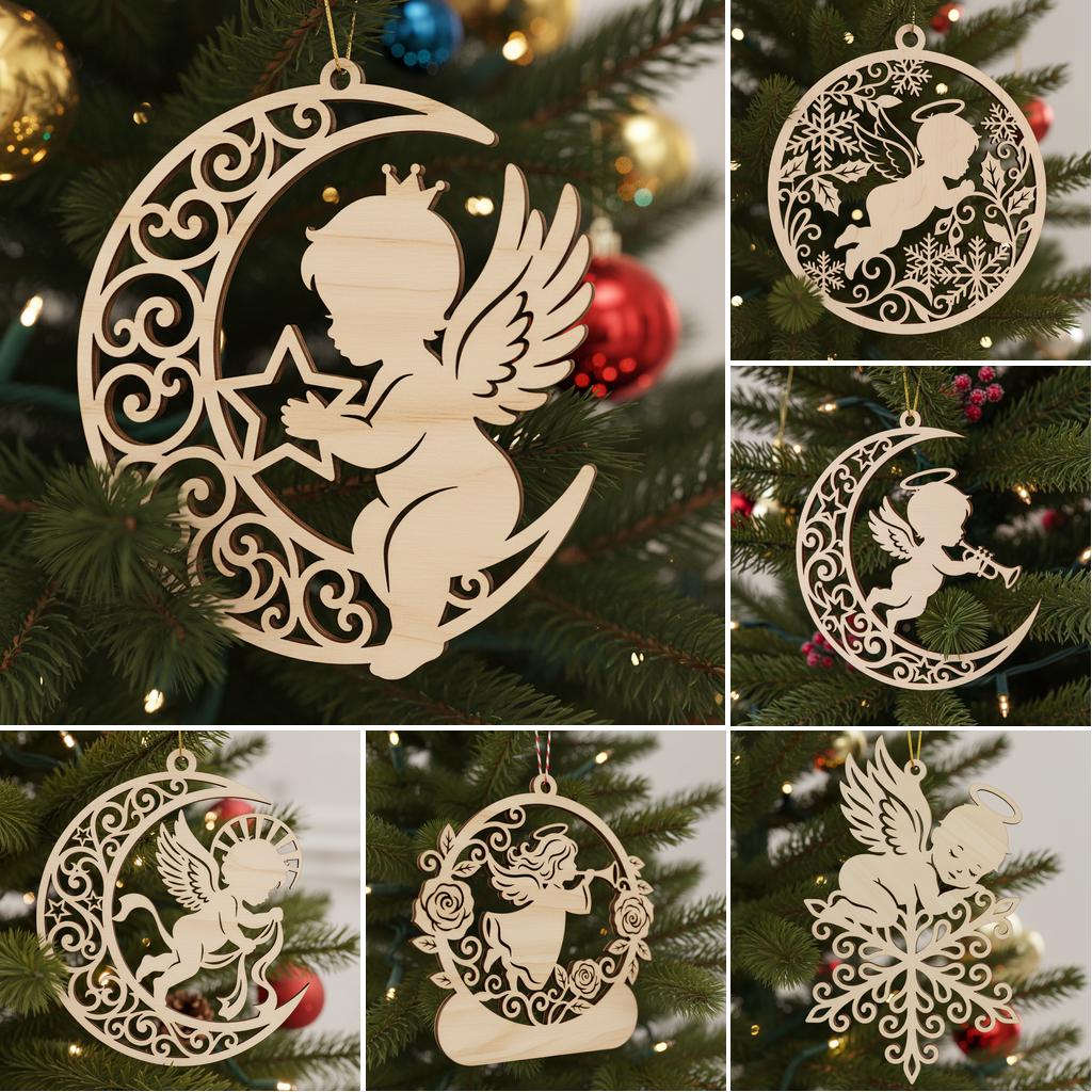 Memorial Ornament Design Bundle, Angel Baby Christmas Remembrance Digital Pack