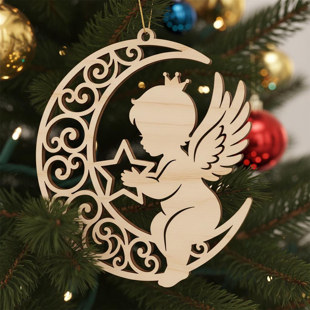 Memorial Ornament Design Bundle, Angel Baby Christmas Remembrance Digital Pack