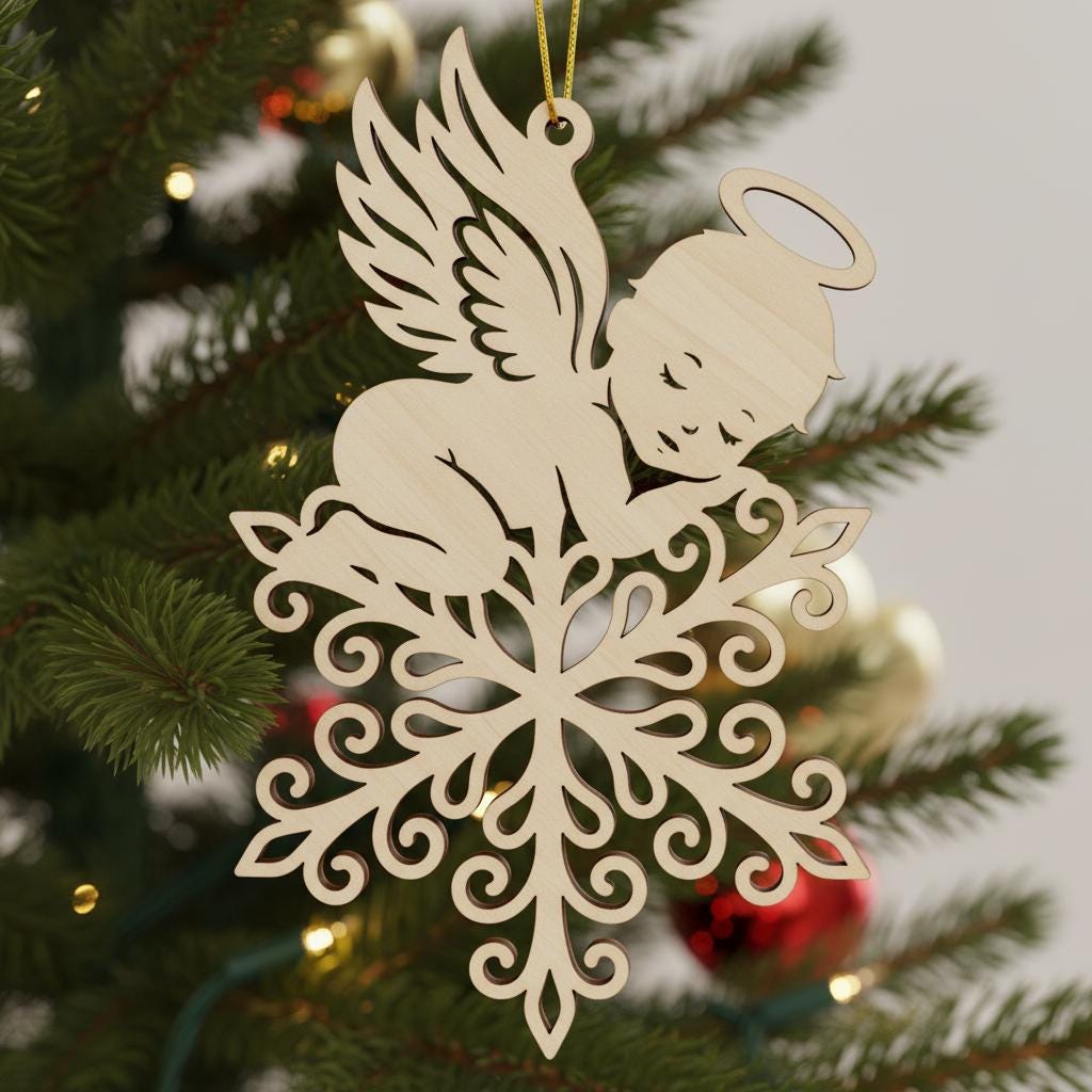 Pacchetto Digitale per Ornamenti Commemorativi, Angelo Bambino Ricordo Natale - immagine 6