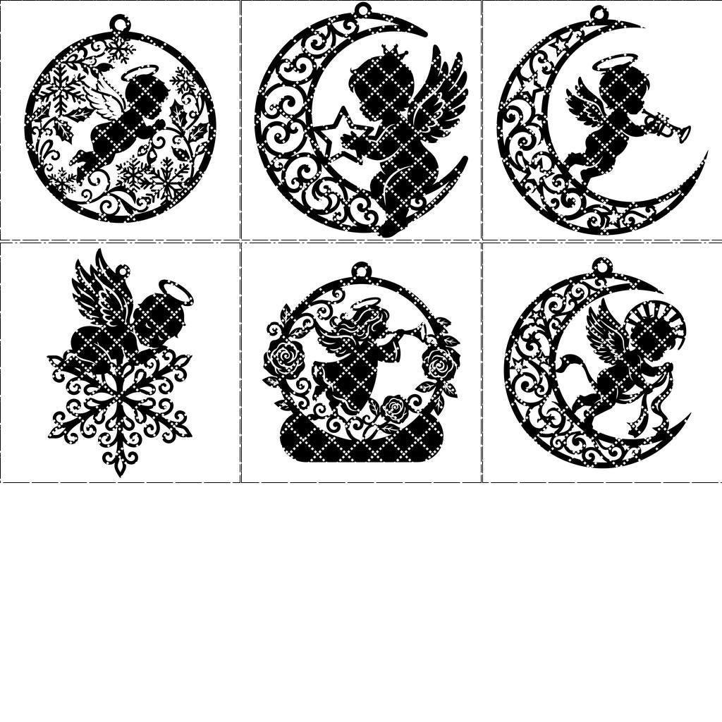 Pacchetto Digitale per Ornamenti Commemorativi, Angelo Bambino Ricordo Natale - immagine 8