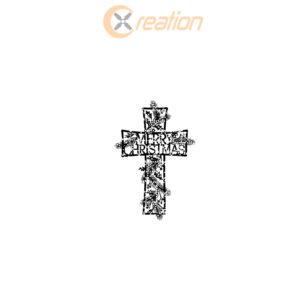 Merry Christmas Cross Sign, Religious Door Hanger, Christian