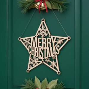 Merry Christmas Door Hanger Bundle, 6 Festive Laser Sign Designs