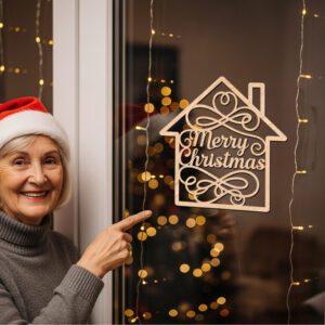 Merry Christmas Door Hanger, Holiday Door Sign, Christmas