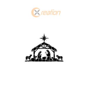 Nativity Scene, Christmas Wall Art, Monogram Metal Sign,