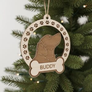 Paw Print Christmas Ornament, Dog Memorial Gift, Pet
