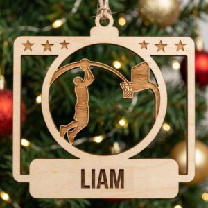 Personalized Basketball Ornament Bundle, 8 Holiday Designs, Custom