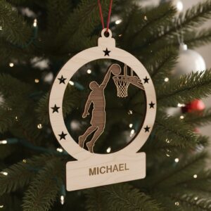 Personalized Basketball Ornament Bundle, 8 Holiday Designs, Custom