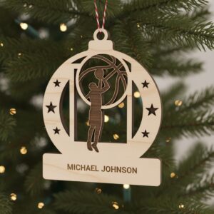 Personalized Basketball Ornament Bundle, 8 Holiday Designs, Custom