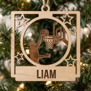 Personalized Basketball Ornament Bundle, 8 Holiday Designs, Custom