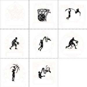 Personalized Basketball Ornament Bundle, 8 Holiday Designs, Custom